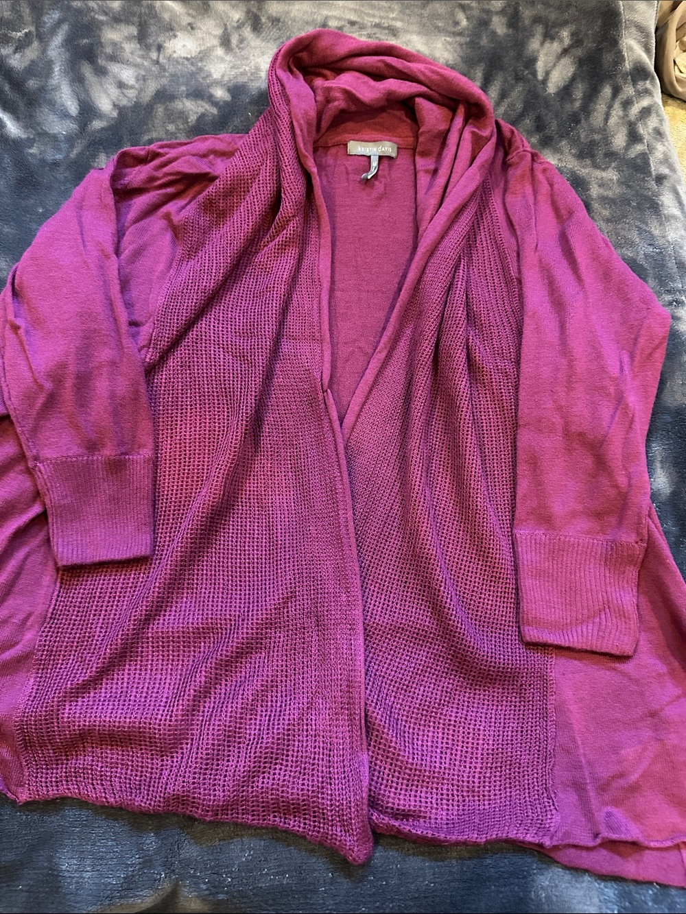 Open-Front Hooded Cardigan in Berry Pink